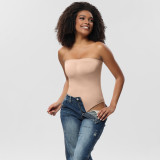 Women's Body-Shaping Bodysuit With Removable Straps Strapless Shapewear