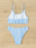 Women's Wavy Stripe Printed Sexy Two Pieces Swimsuit