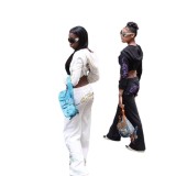 Women's Fashion Positioning Print Hoodies Casual Pants Two Piece Set