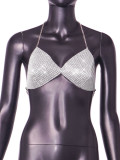 Women sexy fishnet camisole with bright diamonds