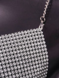 Women sexy fishnet camisole with bright diamonds