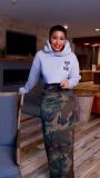 Women camouflage slit Skirt