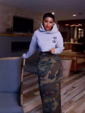 Women camouflage slit Skirt