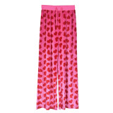 Women Sexy Hooded Printed Zipper Crop Top and Pants Two-piece Set