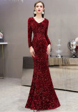 Women Formal Party Elegant Sleeveless V Neck Maxi Evening Dress