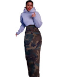 Women camouflage slit Skirt