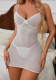 Erotic Lingerie Sexy Women's Mesh See-Through Hollow Strap Nightgown