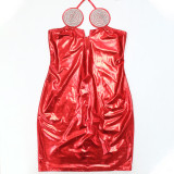 Fashionable Sleeveless Solid Color Strappy Slim Fit Bodycon Party Dress