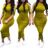 Women white striped dress