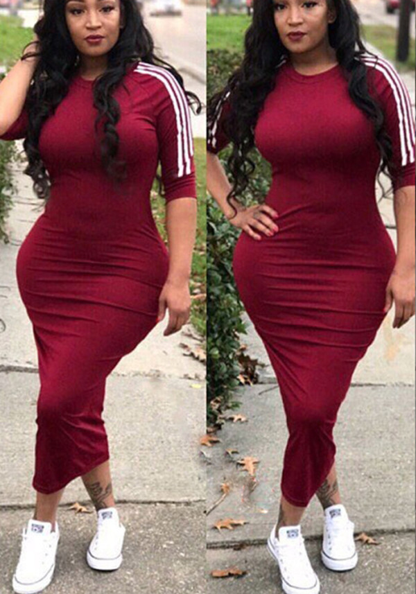 Women white striped dress