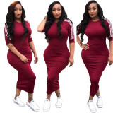 Women white striped dress