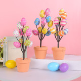 Easter Cartoon Printed Eggs Potted Decoration Ornaments