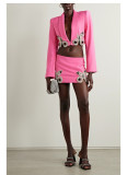 Women Diamond Butterfly Blazer and Skirt Two-piece Set