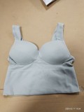Solid Color Cotton 3D Fixed Cup Chest Pad Wrapped Chest Tank Top Ladies Sexy Sports Outdoor Wear Basic Bra Underwear