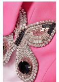 Women Diamond Butterfly Blazer and Skirt Two-piece Set