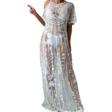 Women summer cover-up sun protection clothing lace beach skirt