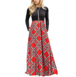 Printed Fashion Style Plaid Dress