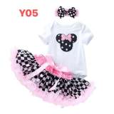 Summer Sweet And Cute Baby Girl Birthday Wear Short-Sleeved Romper Princess Skirt Two Piece Set