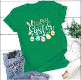 Easter Women's Short Sleeve T-Shirt Fashion Loose Print Round Neck Short Sleeve Top