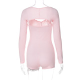 Summer Women's Long-Sleeved Cape Top Sexy Strap Jumpsuit Fashion Two-Piece Set