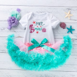 Summer Sweet And Cute Baby Girl Birthday Wear Short-Sleeved Romper Princess Skirt Two Piece Set