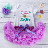 Summer Sweet And Cute Baby Girl Birthday Wear Short-Sleeved Romper Princess Skirt Two Piece Set