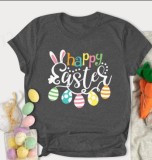 Easter Women's Short Sleeve T-Shirt Fashion Loose Print Round Neck Short Sleeve Top