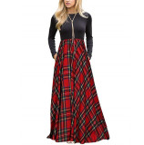 Printed Fashion Style Plaid Dress
