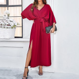 Women's Spring/Summer Chic Elegant V-Neck Loose Dress