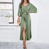 Women's Spring/Summer Chic Elegant V-Neck Loose Dress