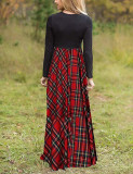 Printed Fashion Style Plaid Dress