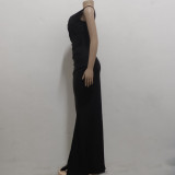 Sexy V Neck Slit Dress