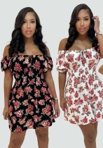 Women Lace-Up Sexy Print Dress Women Lace-Up Sexy Print Dress