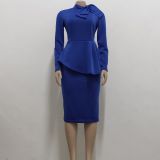 Women sexy diagonal bow dress