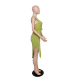 Women Loose Solid Short Sleeve Pocket Maxi Dress