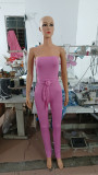 Women Pink Lace-Up Jumpsuit