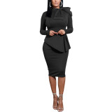Women sexy diagonal bow dress