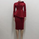 Women sexy diagonal bow dress