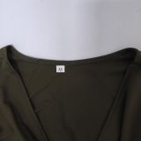 Women Sexy Solid V Neck Dress