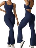 Women Sexy Sleeveless Backless Bell Bottom Jumpsuit
