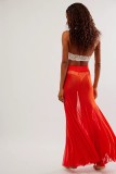 Irregular See-Through Mesh Sexy High-Waisted Long Skirt
