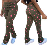 Spring Women's Fashionable Printed Drawstring Pants