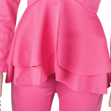 Sexy Women's Solid Color V-Neck Two-Piece Pants Set