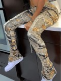 Women's Leaf Printed Casual Pants