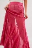 Irregular See-Through Mesh Sexy High-Waisted Long Skirt