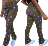Spring Women's Fashionable Printed Drawstring Pants