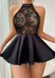 Sexy Lingerie Sexy See-Through Lacemsh Halter Night Dress