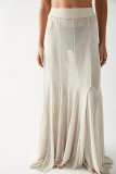 Irregular See-Through Mesh Sexy High-Waisted Long Skirt