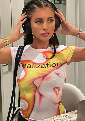 Women Printed Sexy Crop T-Shirt