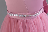 Girls Sleeveless Bow Holiday Party Princess Dress